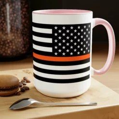 Two-Tone Thin Orange Line Flag Coffee Mugs, 15oz 38 Two-Tone Thin Orange Line Flag Coffee Mugs, 15oz -American Flags Sales 05cb3d97a3091cad89361de4d3b23d09