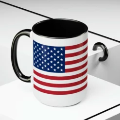 Two-Tone American Flag Coffee Mugs, 15oz -American Flags Sales 05e0103fce4806726a63631e20fcdea4