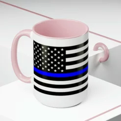 Two-Tone Thin Blue Line Flag Coffee Mugs, 15oz -American Flags Sales 0a0cf0dd2c74eaa2bfafabae0f6ef5f8