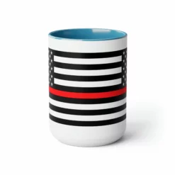 Two-Tone Thin Red Line Flag Coffee Mugs, 15oz -American Flags Sales 0a5fff30d5b9e118b3201683a2ba8621