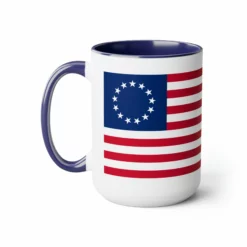 Two-Tone Betsy Ross Flag Coffee Mugs, 15oz -American Flags Sales 0ea9fe3c7992f372247b52c4fce10b35