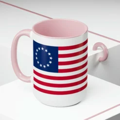 Two-Tone Betsy Ross Flag Coffee Mugs, 15oz -American Flags Sales 189153948c485683ca179ec3796bd51c