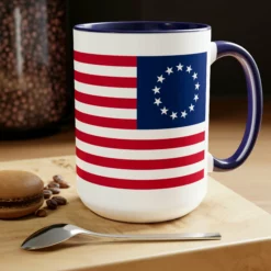 Two-Tone Betsy Ross Flag Coffee Mugs, 15oz -American Flags Sales 1916ffd99d07c8b82222ff1fbee172e8