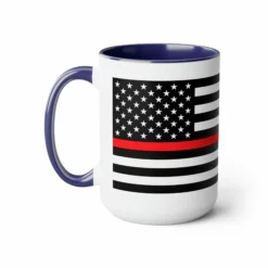 Two-Tone Thin Red Line Flag Coffee Mugs, 15oz -American Flags Sales 1daf091c72b7a3a30c791c32409ac623