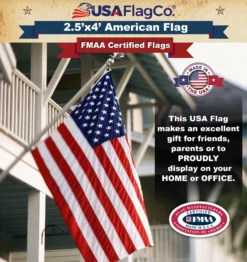 American Flag (2.5x4 Foot) Embroidered Stars & Sewn Stripes -American Flags Sales 2.5x4 american flag fmaa certified