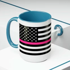 Two-Tone Thin Pink Line Flag Coffee Mugs, 15oz 29 Two-Tone Thin Pink Line Flag Coffee Mugs, 15oz -American Flags Sales 20ac181d1db35ef2b4cce062176ce4bb