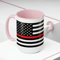 Two-Tone Thin Red Line Flag Coffee Mugs, 15oz -American Flags Sales 2aee4a1f8e498f04e368aba6ac32a147