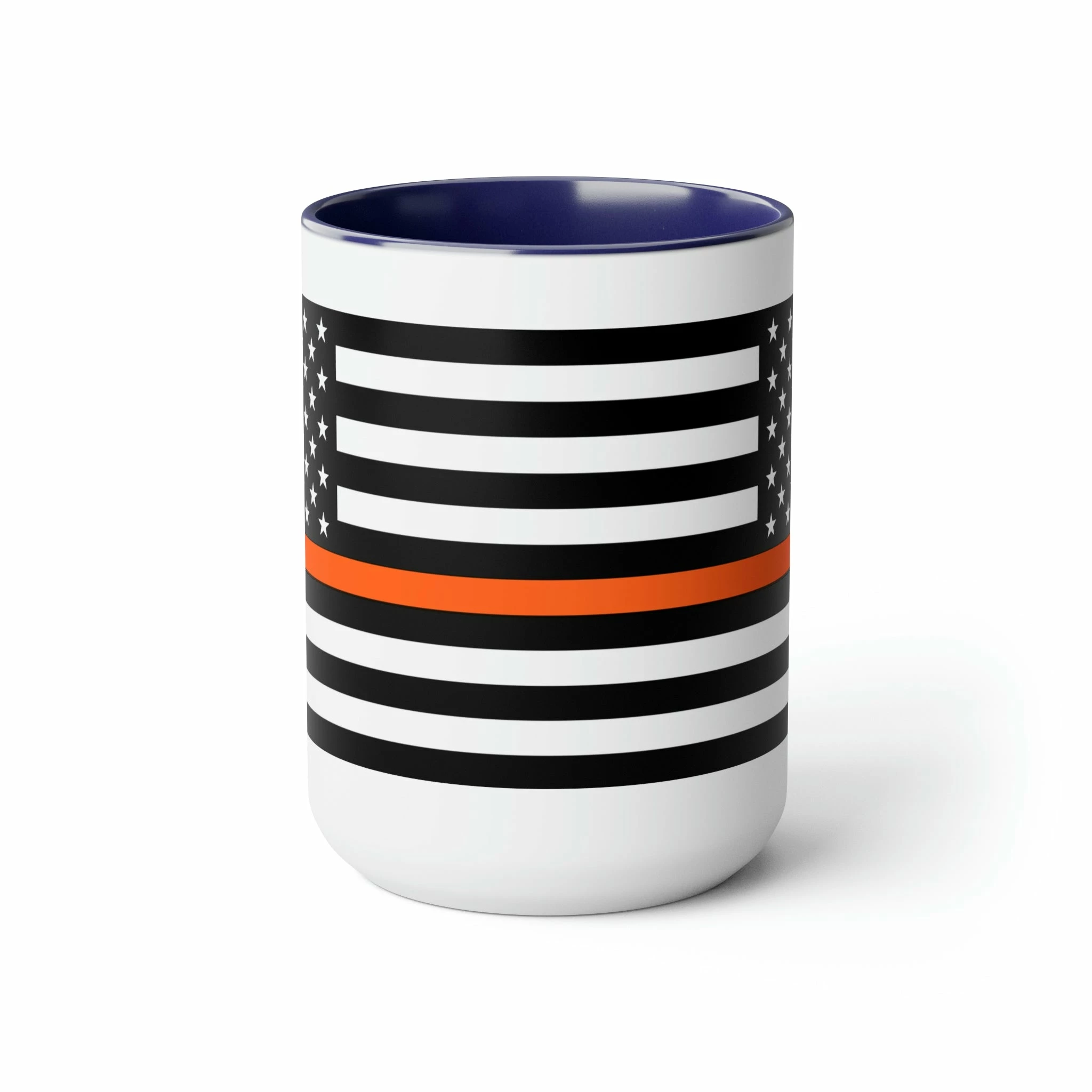 Two-Tone Thin Orange Line Flag Coffee Mugs, 15oz 12 Two-Tone Thin Orange Line Flag Coffee Mugs, 15oz - Image 12