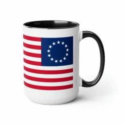 Two-Tone Betsy Ross Flag Coffee Mugs, 15oz -American Flags Sales 3348487133fd40e8fcc5ee43173ebbcf