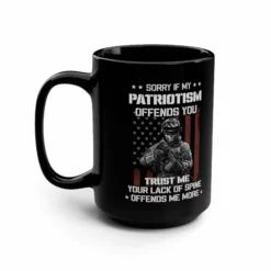 American Soldier Patriotism Mug 15 Oz - Black