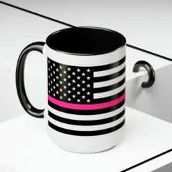 Two-Tone Thin Pink Line Flag Coffee Mugs, 15oz 24 Two-Tone Thin Pink Line Flag Coffee Mugs, 15oz -American Flags Sales 3947c7eec8bb9db132d0ce60e23dab0f