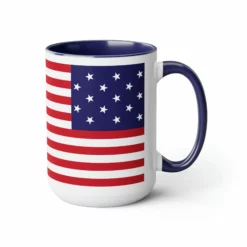 Two-Tone Star Spangled Banner Flag Coffee Mugs, 15oz -American Flags Sales 394a53131cbf24201d2bd5bd46ec320c