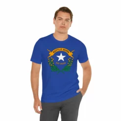 Nevada State Flag T Shirt: Bella + Canvas 3001 -American Flags Sales 4f4260e04e377ec2c1cfee69f6e4e004