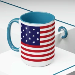 Two-Tone Star Spangled Banner Flag Coffee Mugs, 15oz -American Flags Sales 4f8be24b09470f6c374aaf65a5990b8a