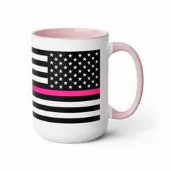 Two-Tone Thin Pink Line Flag Coffee Mugs, 15oz 37 Two-Tone Thin Pink Line Flag Coffee Mugs, 15oz -American Flags Sales 51d4016517413d3d5c4f4f1b8a009df9