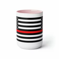 Two-Tone Thin Red Line Flag Coffee Mugs, 15oz -American Flags Sales 6ca36fc6c1938dc2198c93a30b7271bb