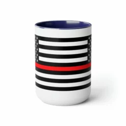 Two-Tone Thin Red Line Flag Coffee Mugs, 15oz -American Flags Sales 6d1536edcf69530203e1ce6125b11dce