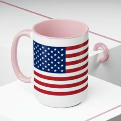 Two-Tone American Flag Coffee Mugs, 15oz -American Flags Sales 7735b414fa23690fe9ac7c43fbfd2ec8