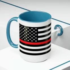 Two-Tone Thin Red Line Flag Coffee Mugs, 15oz -American Flags Sales 7cfe131e3198083bfb889b5e6c232c16