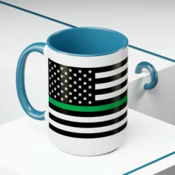 Two-Tone Thin Green Line Flag Coffee Mugs, 15oz 29 Two-Tone Thin Green Line Flag Coffee Mugs, 15oz -American Flags Sales 82654b3387434158afa06bac764d4639
