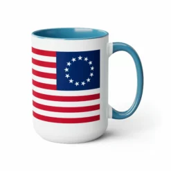 Two-Tone Betsy Ross Flag Coffee Mugs, 15oz -American Flags Sales 8b2afc5a7ba31be290f84b557356c8b7