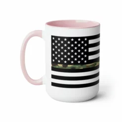 Two-Tone Thin Camo Line Flag Coffee Mugs, 15oz -American Flags Sales 937a8dac6b07287c9bb2b302166dfb4f