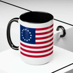 Two-Tone Betsy Ross Flag Coffee Mugs, 15oz -American Flags Sales 97e32a380f288254b73d3bddef25881e