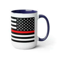 Two-Tone Thin Red Line Flag Coffee Mugs, 15oz -American Flags Sales 9bb28e1ae66f80ebf45b030e992fca30