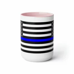 Two-Tone Thin Blue Line Flag Coffee Mugs, 15oz -American Flags Sales 9fcbd04ff1d5c99761b816916f2f8dc5