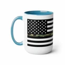 Two-Tone Thin Camo Line Flag Coffee Mugs, 15oz -American Flags Sales a999964a2cf62b8203ffdfa104a287f7