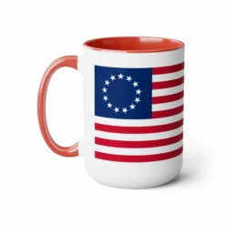 Two-Tone Betsy Ross Flag Coffee Mugs, 15oz -American Flags Sales ad02d4b1638ca1867b756113d466082a