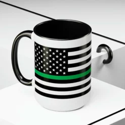 Two-Tone Thin Green Line Flag Coffee Mugs, 15oz 24 Two-Tone Thin Green Line Flag Coffee Mugs, 15oz -American Flags Sales c6007eb10d002096936276352a024b0c