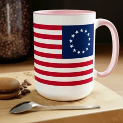 Two-Tone Betsy Ross Flag Coffee Mugs, 15oz -American Flags Sales c7699142324be3b7388142b4556f620d