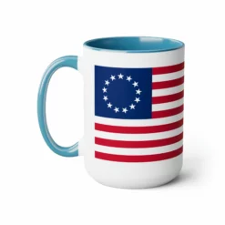 Two-Tone Betsy Ross Flag Coffee Mugs, 15oz -American Flags Sales c83f5df2b49a2fee7ed6d56656f57109