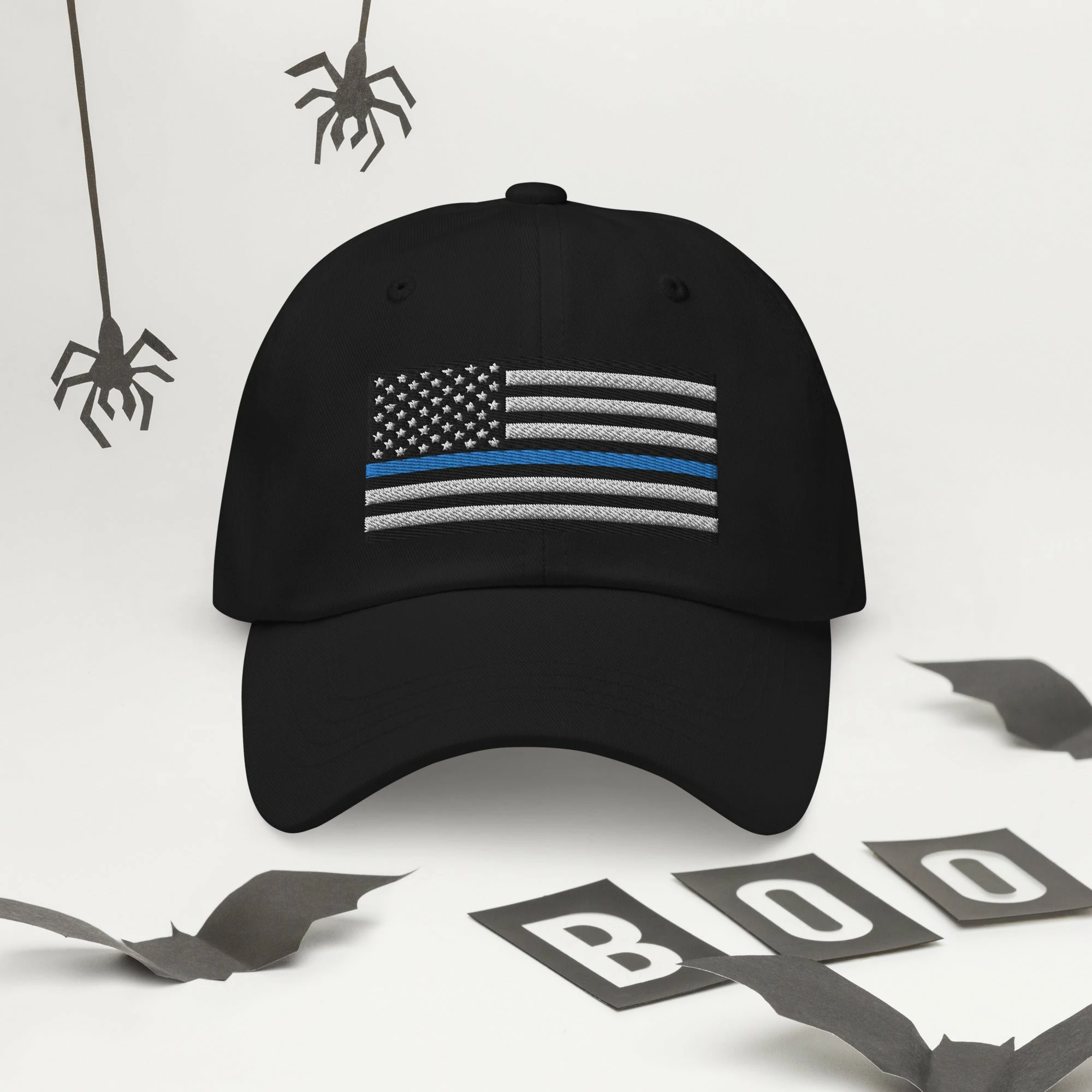 Dad Hat - Thin Blue Line Flag (Embroidered Flag) 10 Dad Hat - Thin Blue Line Flag (Embroidered Flag) - Image 10