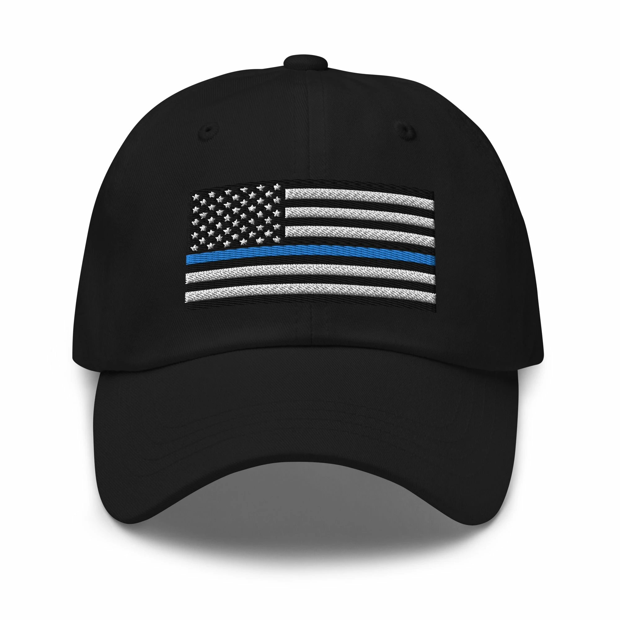Dad Hat - Thin Blue Line Flag (Embroidered Flag) 1 Dad Hat - Thin Blue Line Flag (Embroidered Flag)