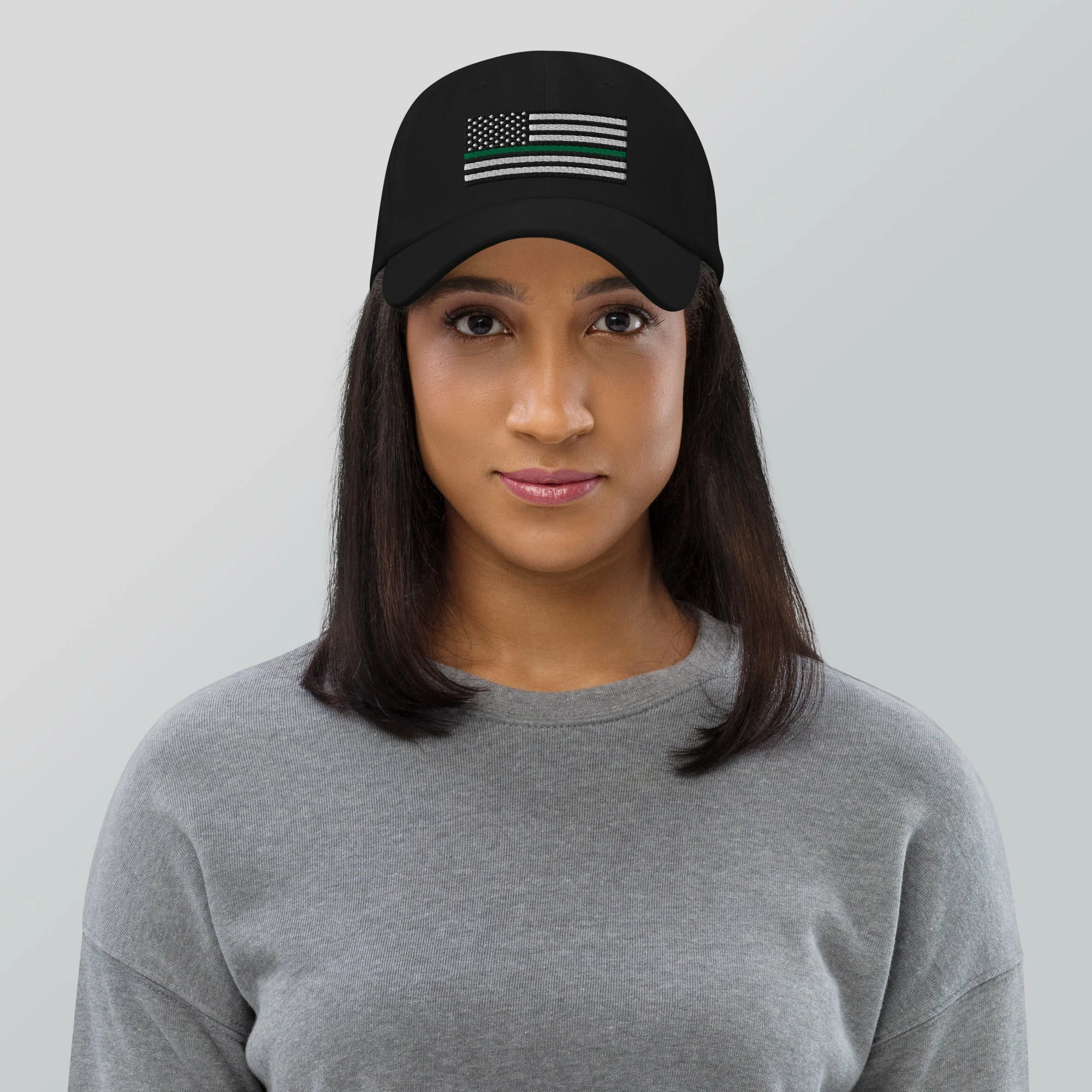 Dad Hat - Thin Green Line Flag (Embroidered Flag) 7 Dad Hat - Thin Green Line Flag (Embroidered Flag) - Image 7