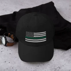Dad Hat - Thin Green Line Flag (Embroidered Flag) 28 Dad Hat - Thin Green Line Flag (Embroidered Flag) -American Flags Sales classic dad hat black front 63f18a80bbfed