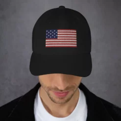 Dad Hat - Star Spangled Banner Flag (Embroidered Flag) -American Flags Sales classic dad hat black front 65cbc5f042b00