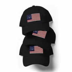 Dad Hat - Bennington Flag "1776" (Embroidered Flag) -American Flags Sales classic dad hat black front 65ccfc9e4249c