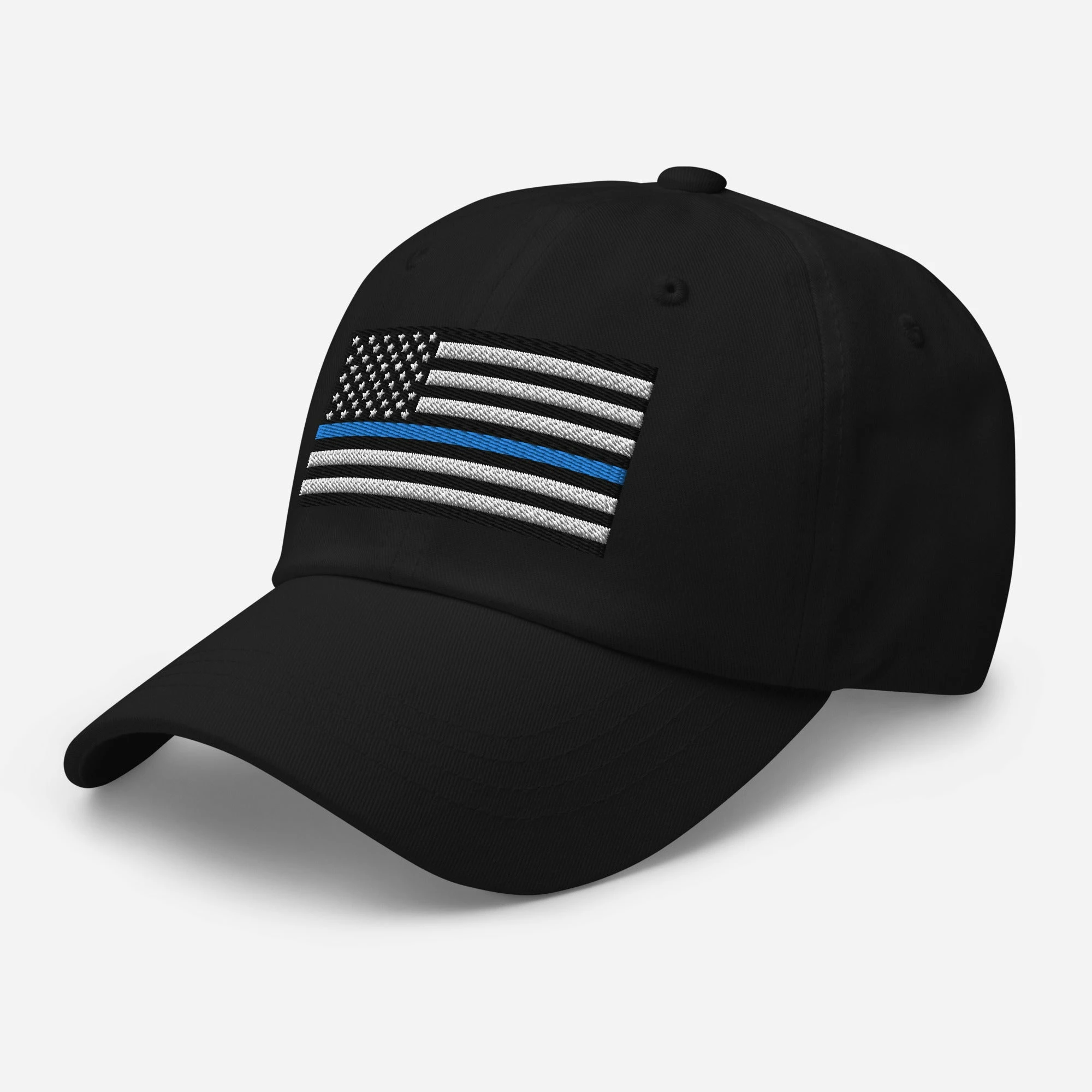 Dad Hat - Thin Blue Line Flag (Embroidered Flag) 9 Dad Hat - Thin Blue Line Flag (Embroidered Flag) - Image 9