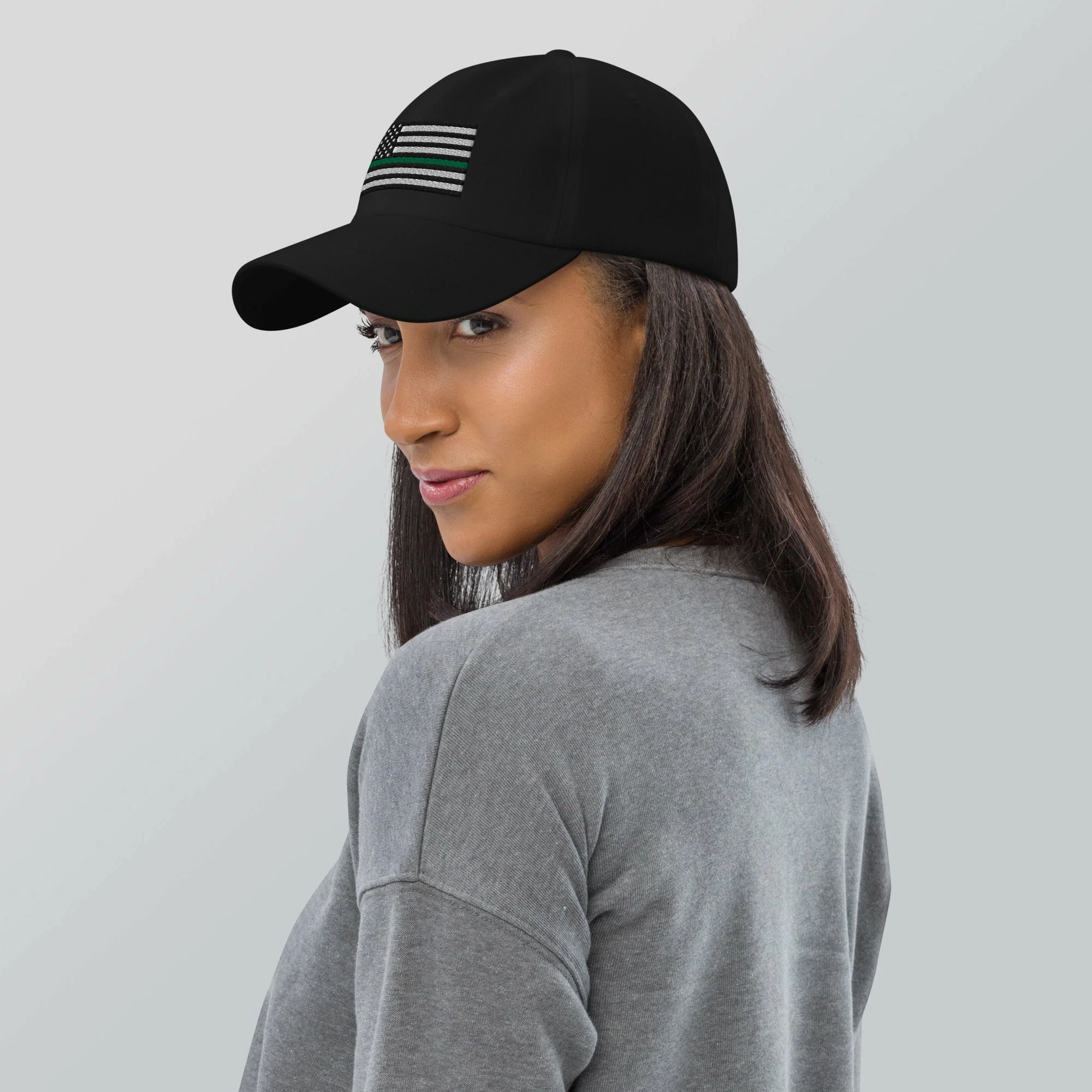 Dad Hat - Thin Green Line Flag (Embroidered Flag) 20 Dad Hat - Thin Green Line Flag (Embroidered Flag) - Image 20