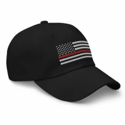 Dad Hat - Thin Red Line Flag (Embroidered Flag) -American Flags Sales classic dad hat black right front 63f18278cd9cd