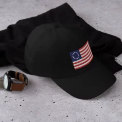 Dad Hat - Betsy Ross Flag (Embroidered Flag) -American Flags Sales classic dad hat black right side 65c92b771e514