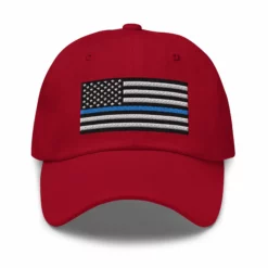 Dad Hat - Thin Blue Line Flag (Embroidered Flag) 38 Dad Hat - Thin Blue Line Flag (Embroidered Flag) -American Flags Sales classic dad hat cranberry front 63464f2341f38