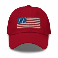 Dad Hat - USA Flag (Embroidered Flag) 37 Dad Hat - USA Flag (Embroidered Flag) -American Flags Sales classic dad hat cranberry front 63471f5e8c6d0