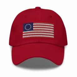 Dad Hat - Betsy Ross Flag (Embroidered Flag) -American Flags Sales classic dad hat cranberry front 65c92b771eba8
