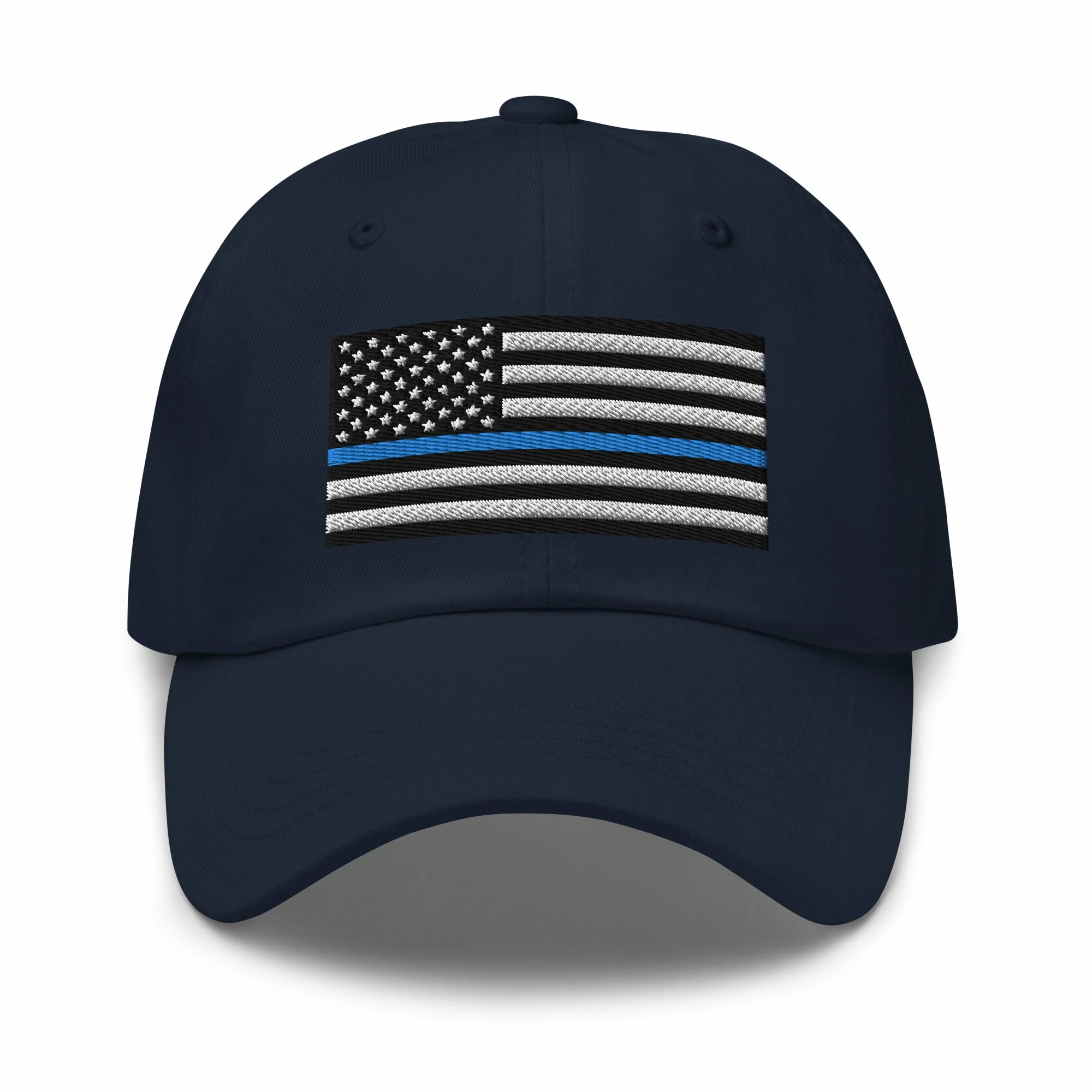 Dad Hat - Thin Blue Line Flag (Embroidered Flag) 16 Dad Hat - Thin Blue Line Flag (Embroidered Flag) - Image 16
