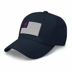 Dad Hat - Christian Flag (Embroidered Flag) 35 Dad Hat - Christian Flag (Embroidered Flag) -American Flags Sales classic dad hat navy left front 65c93ae601687