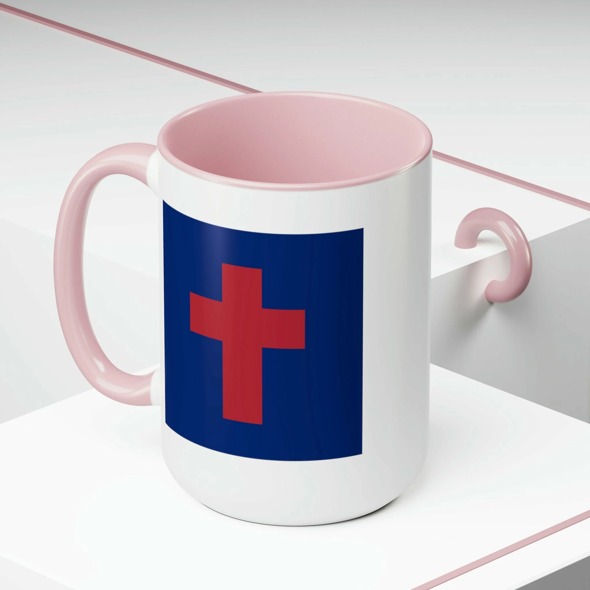 Two-Tone Christian Flag Coffee Mugs, 15oz 20 Two-Tone Christian Flag Coffee Mugs, 15oz - Image 20